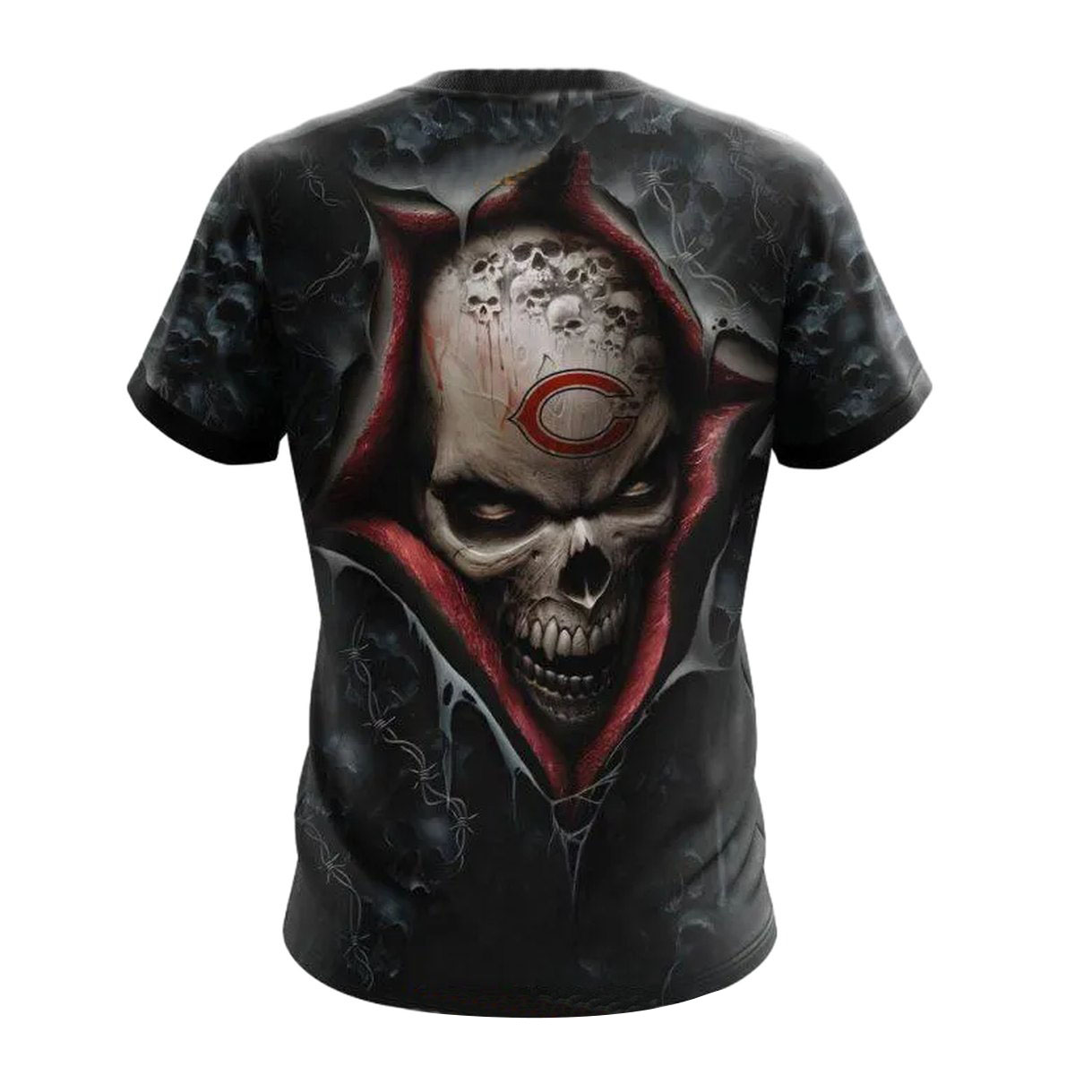 Chicago-Bears-Halloween-Horror-Skull-AOP-T-Shirt-2