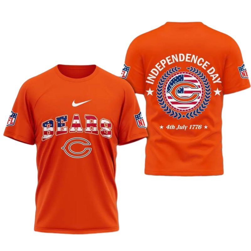 Chicago Bears Happy Independence Day Aop T Shirt 1