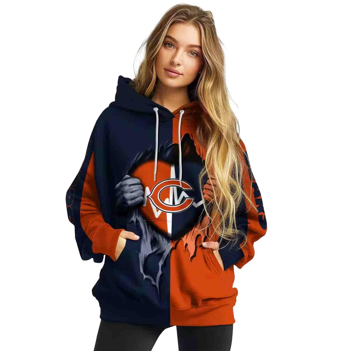 Chicago-Bears-Heartbeat-Graphic-Blue-Yellow-AOP-Hoodie-3