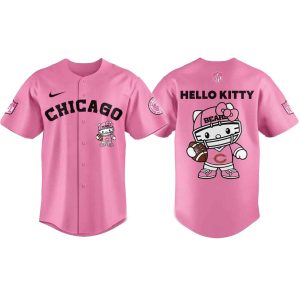 Chicago Bears Hello Kitty Pink Baseball Jersey