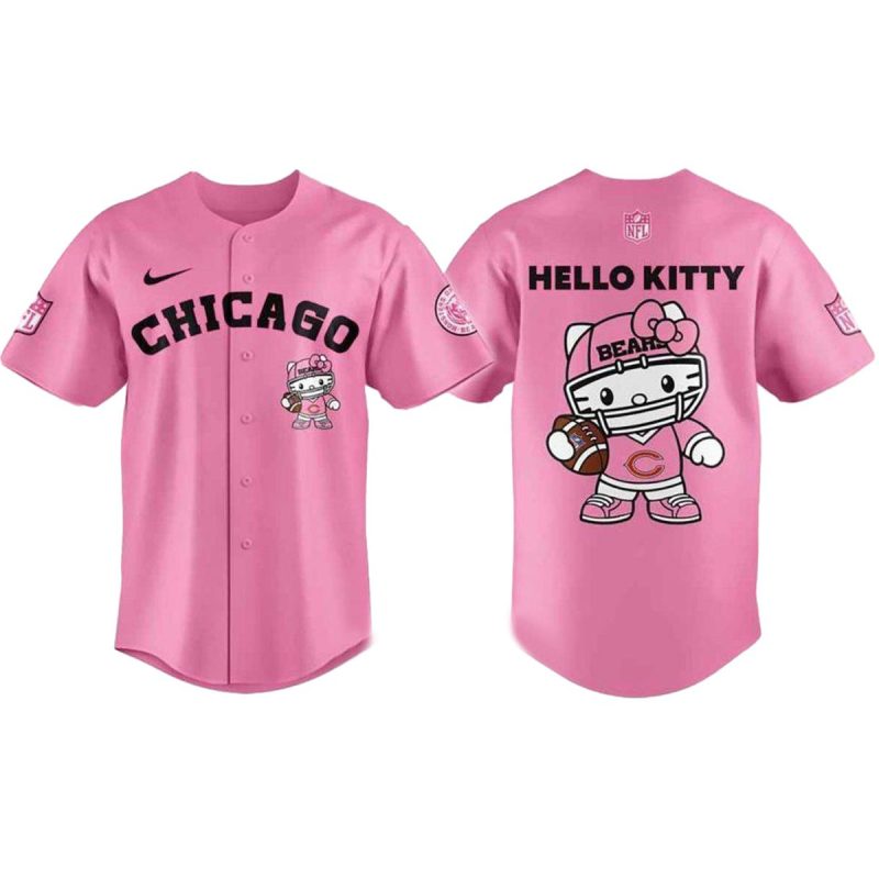 Chicago-Bears-Hello-Kitty-Pink-Baseball-Jersey-1 Chicago Bears Hello Kitty Pink Baseball Jersey 1