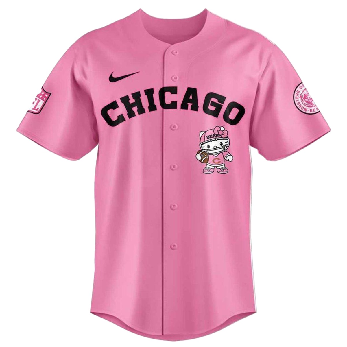Chicago-Bears-Hello-Kitty-Pink-Baseball-Jersey-2