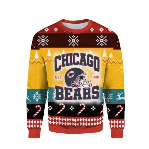 Chicago Bears Helmet Vintage EST 1920 Ugly Sweater