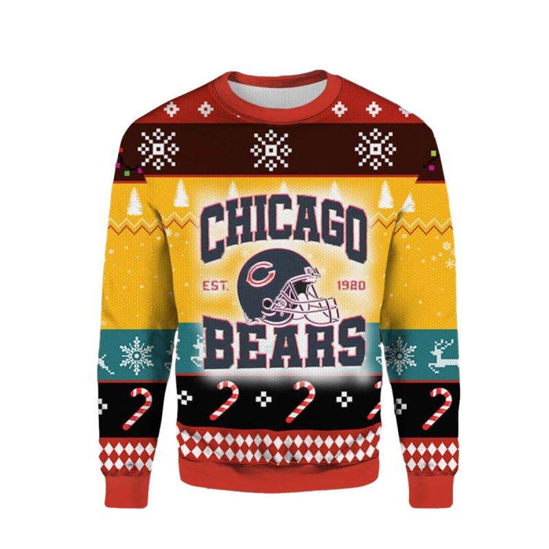 Chicago Bears Helmet Vintage Est 1920 Ugly Sweater 1
