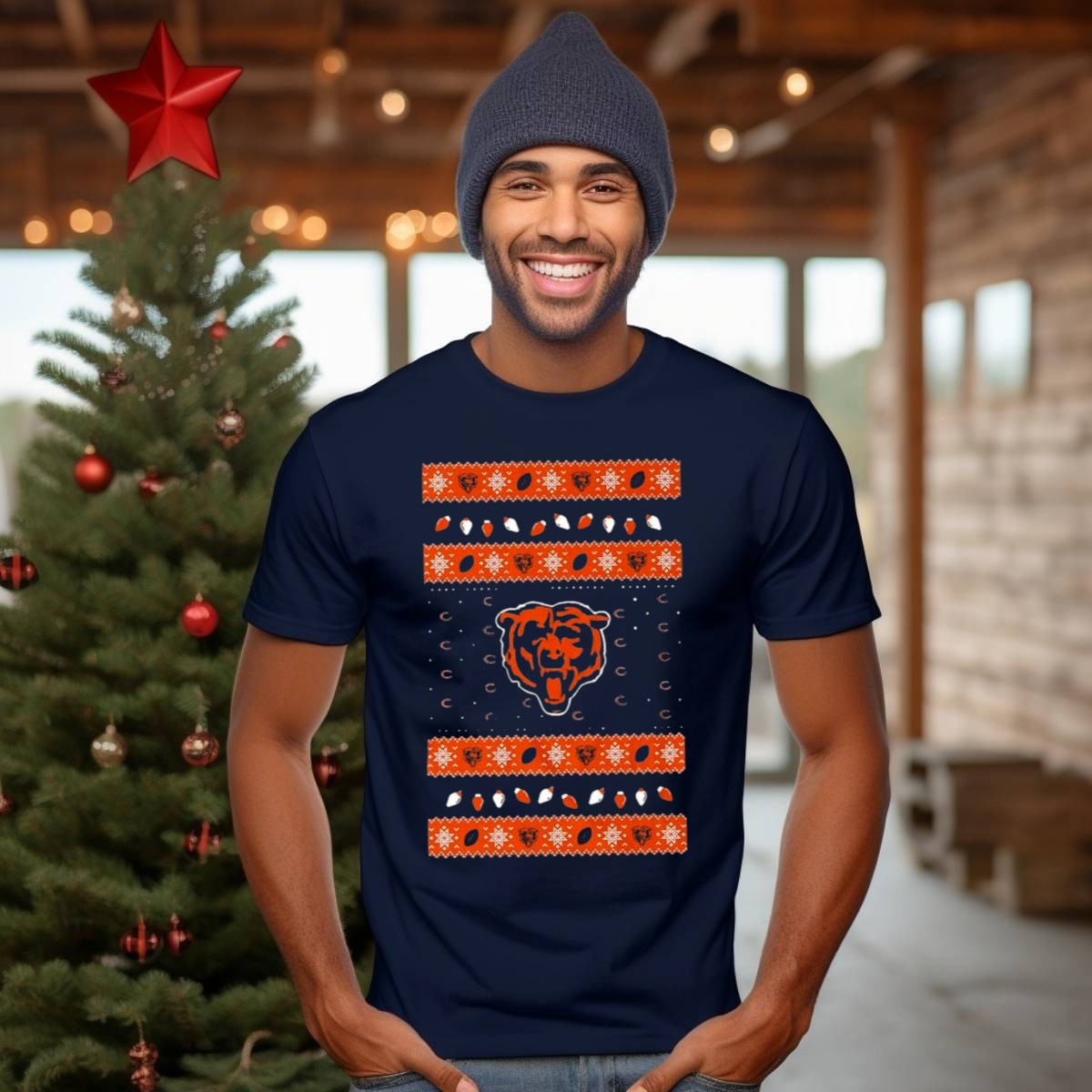 Chicago-Bears-Holiday-Lights-Ugly-Sweater-2024-Christmas-Football-T-Shirt-1_t-shirt-3_4