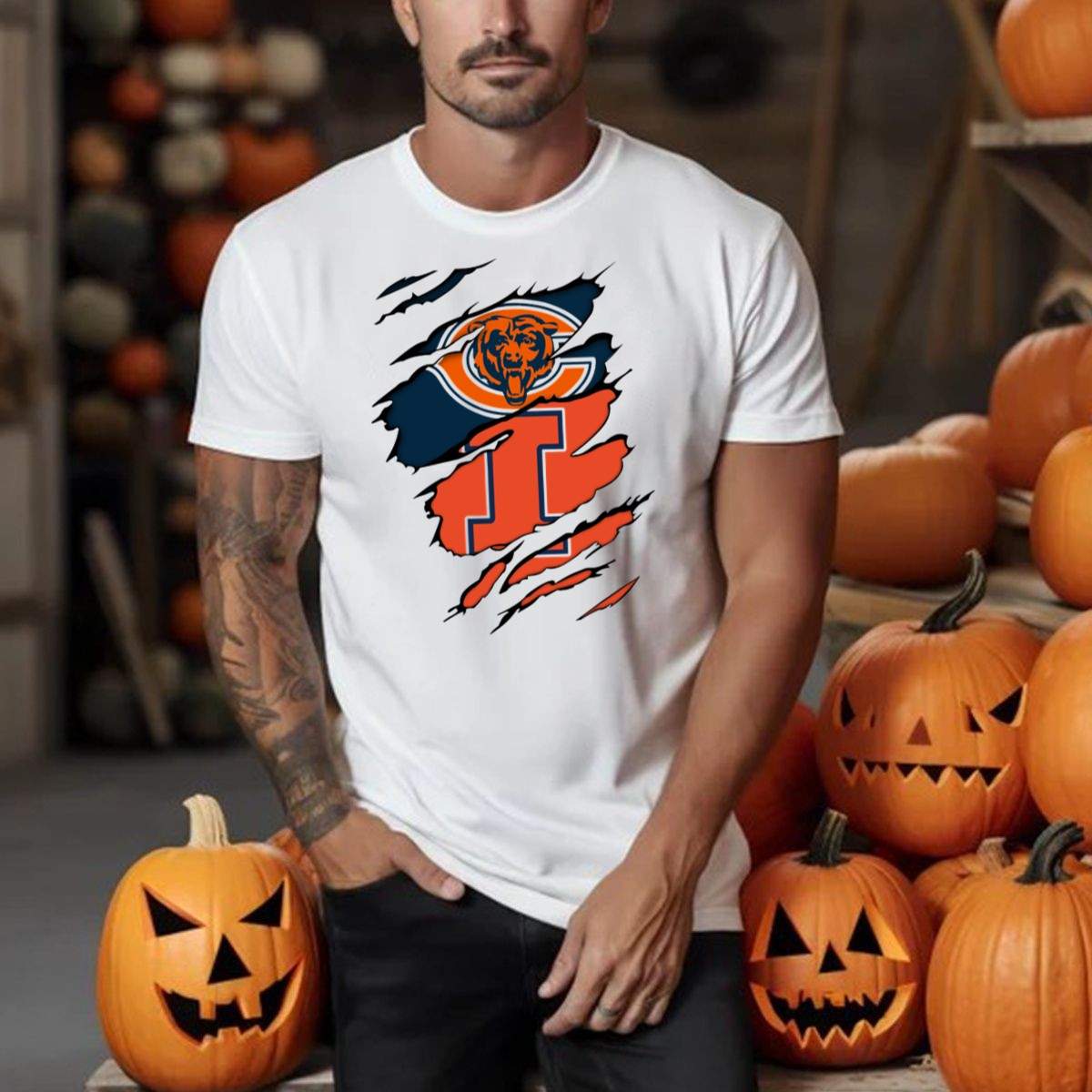 Chicago-Bears-Illinois-Fighting-Illini-Fan-Logo-Mashup-T-Shirt-1_t-shirt-4_5