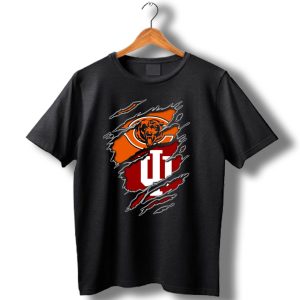 Chicago Bears Indiana Hoosiers Football Fan Dual T Shirt