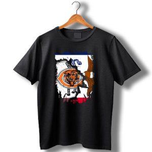 Chicago Bears Iowa Pride Usa Flag Eagle Patriot T Shirt