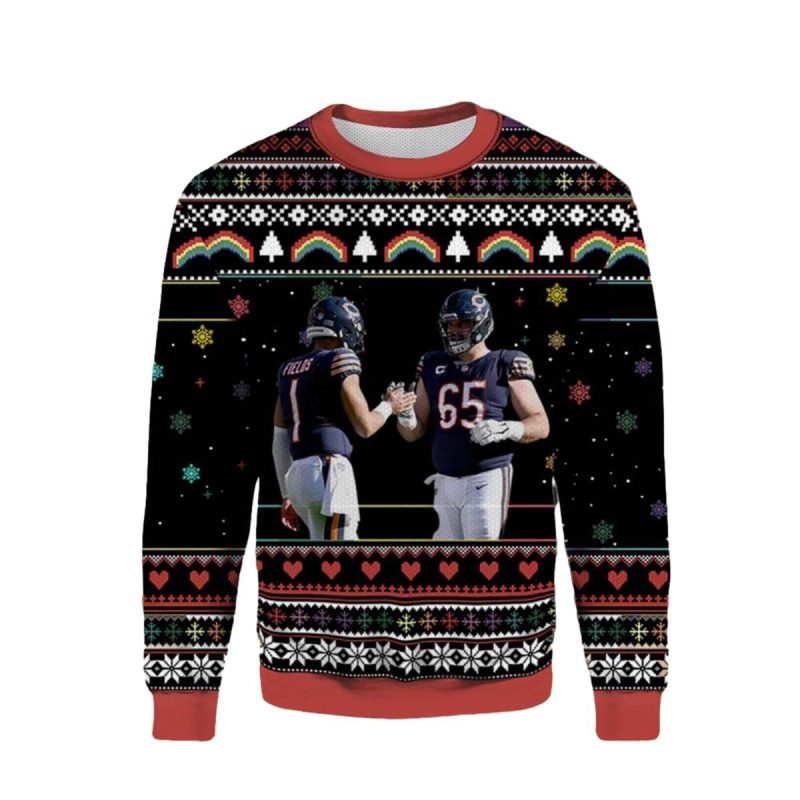 Chicago Bears Justin Fields Cody Whitehair Ugly Sweater 1