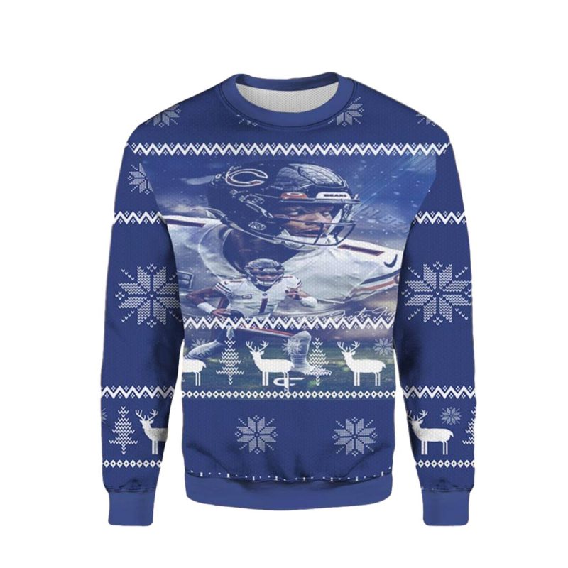 Chicago Bears Justin Fields Legend Ugly Sweater 1