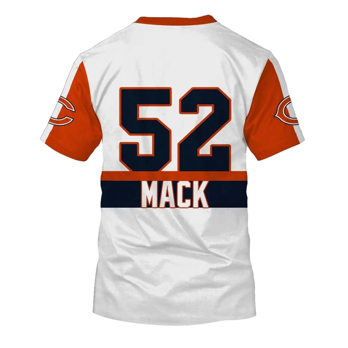 Chicago-Bears-Khalil-Mack-Signature-White-And-Orange-AOP-T-Shirt-2
