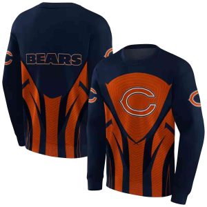 Chicago Bears Logo And Concentric Lines Blue Black AOP Sweatshirt