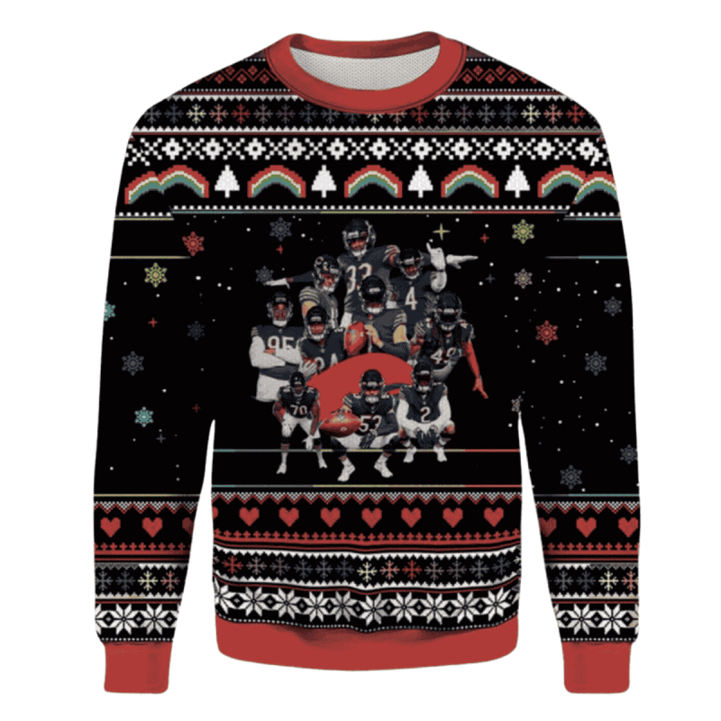 Chicago Bears Logo And Dream Team Christmas Ugly Sweater 1