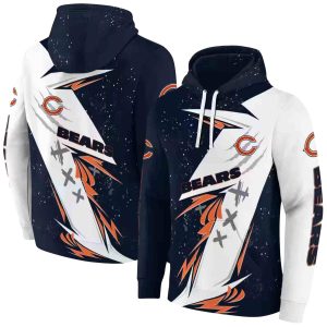 Chicago Bears Logo And Dynamic Slash Blue White AOP Hoodie