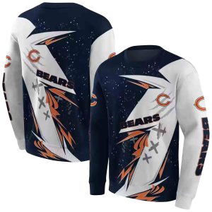 Chicago Bears Logo And Dynamic Slash Blue White AOP Sweatshirt