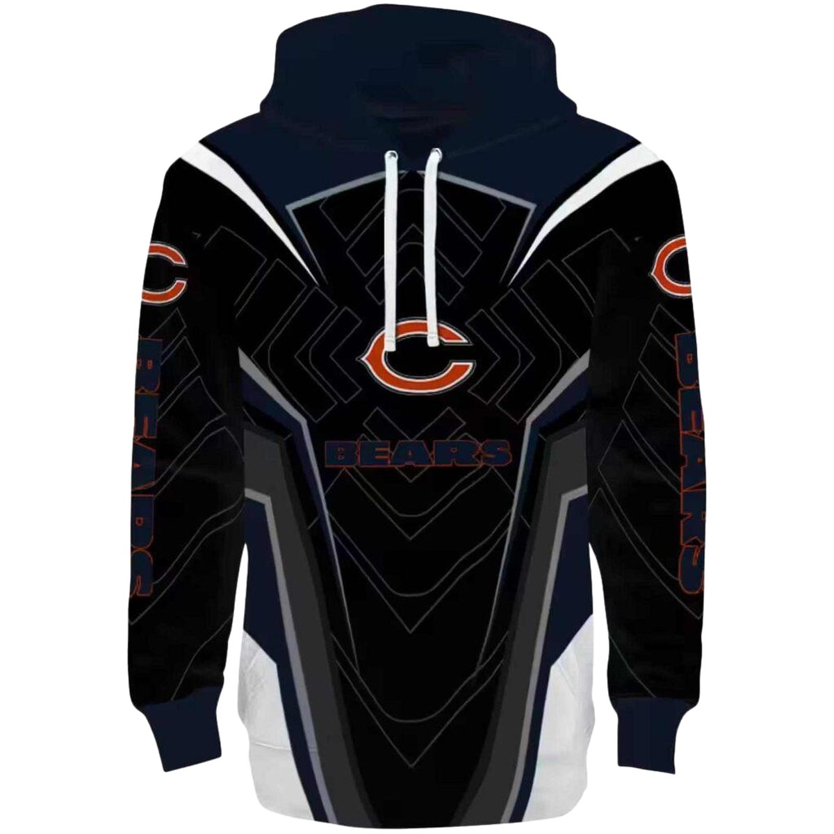 Chicago-Bears-Logo-And-Futuristic-Pattern-Blue-Black-AOP-Hoodie-2