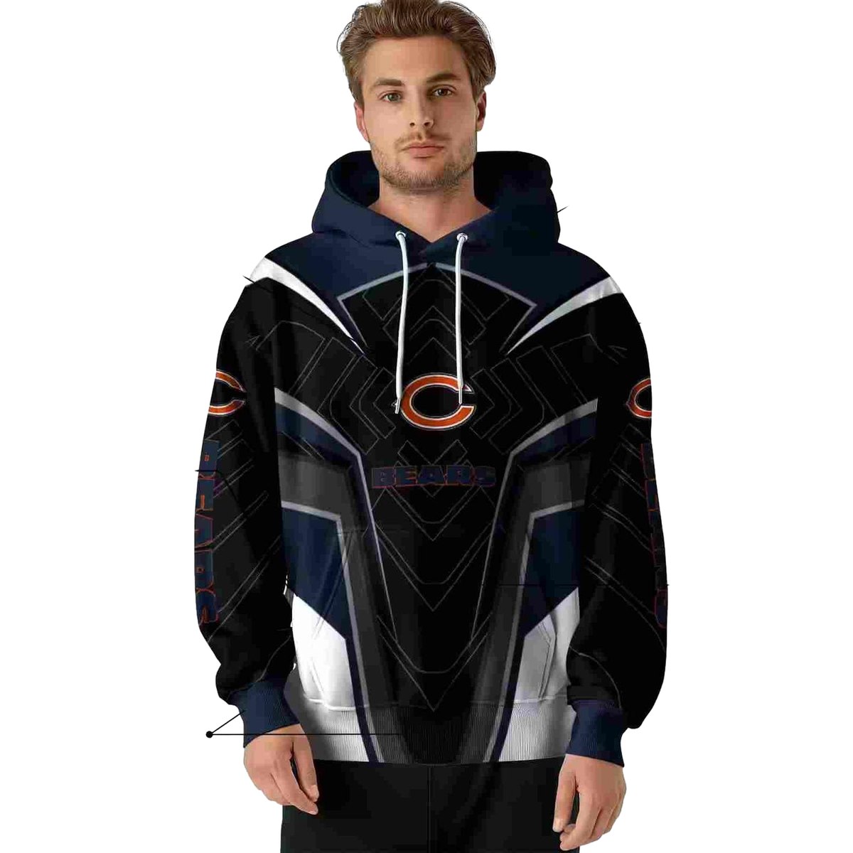 Chicago-Bears-Logo-And-Futuristic-Pattern-Blue-Black-AOP-Hoodie-4