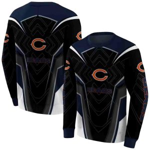 Chicago Bears Logo And Futuristic Pattern Blue Black AOP Sweatshirt
