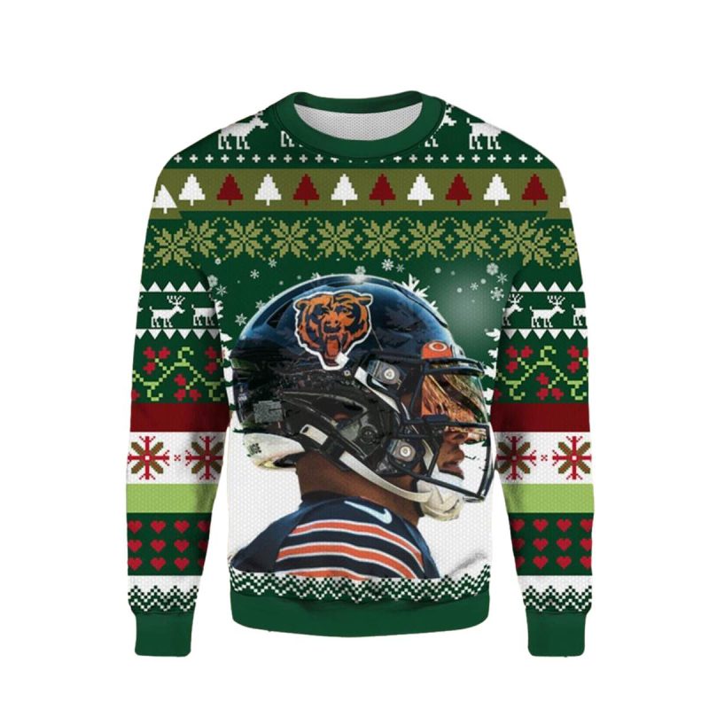 Chicago Bears Logo And Helmet Lover Ugly Sweater 1
