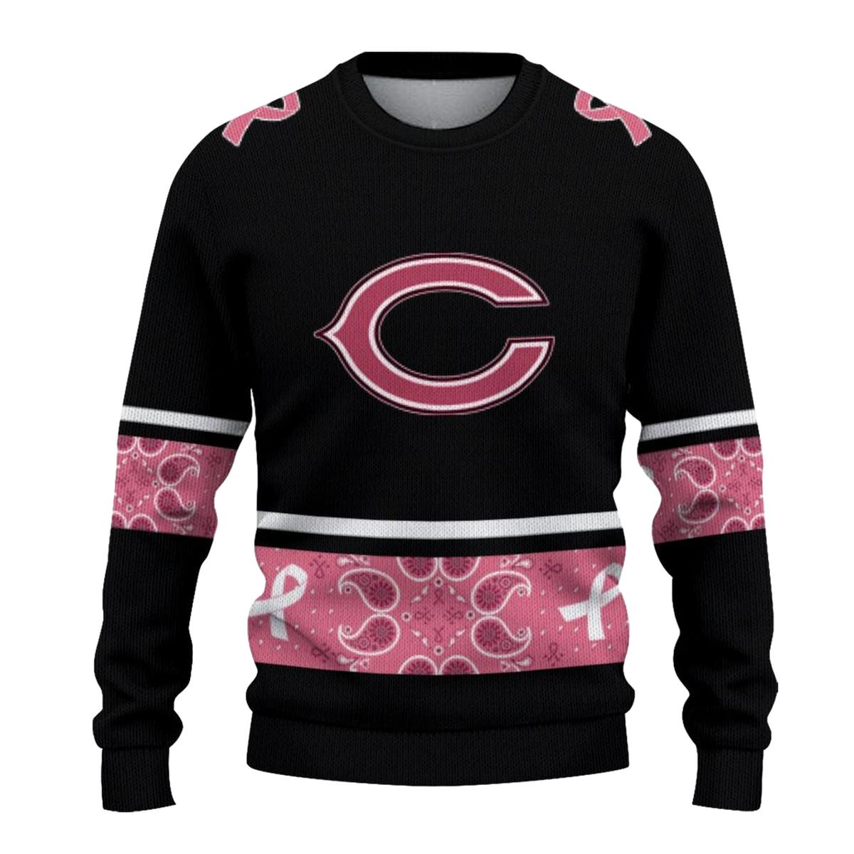 Chicago-Bears-Logo-And-Pink-Ribbon-Black-Pink-AOP-Sweatshirt-2