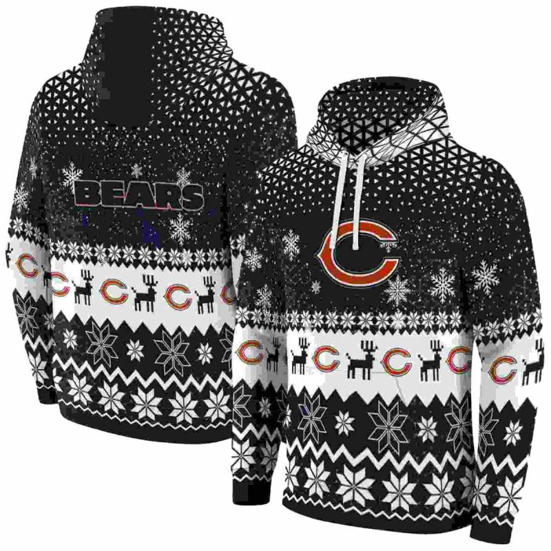 Chicago-Bears-Logo-And-Reindeer-Motif-Blue-Aop-Hoodie-1 Chicago Bears Logo And Reindeer Motif Blue Aop Hoodie 1