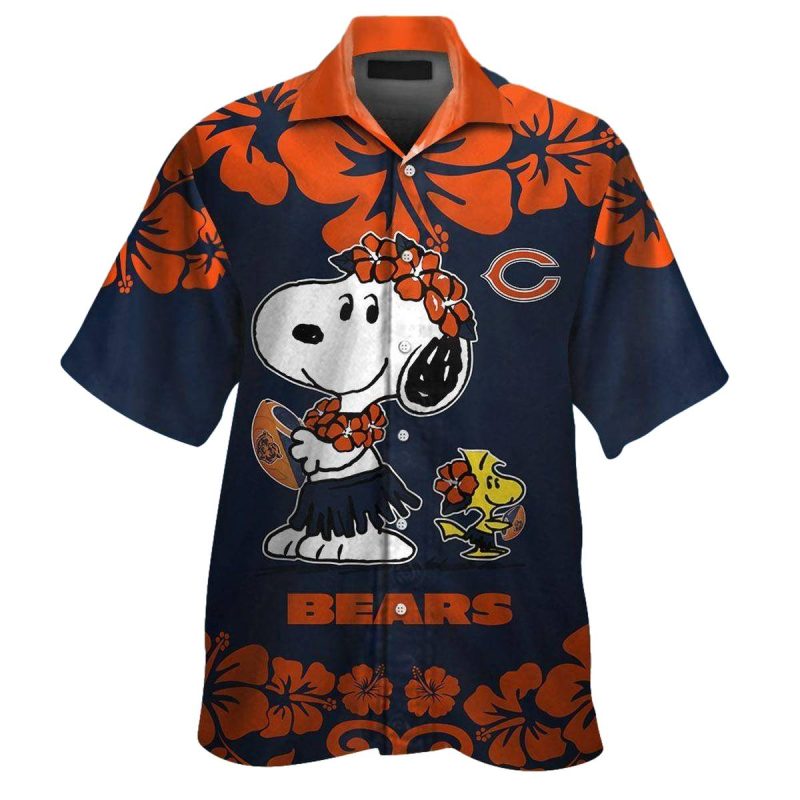 Chicago Bears Logo And Snoopy Hawaiian Shirt 1