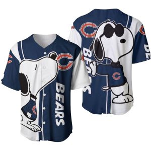 Chicago Bears Logo And Snoopy Lover Baseball Jersey