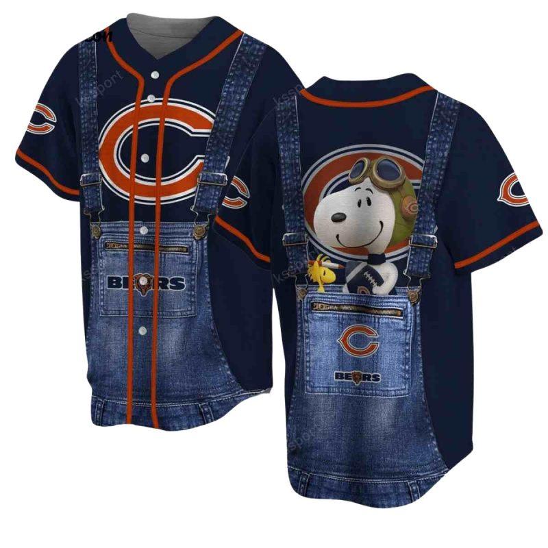 Chicago-Bears-Logo-And-Snoppy-Baseball-Jersey-1 Chicago Bears Logo And Snoppy Baseball Jersey 1