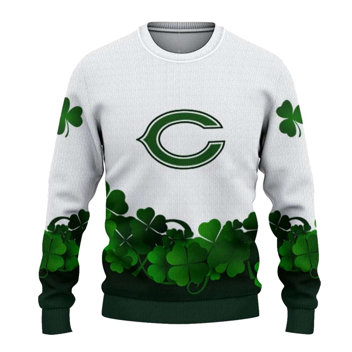 Chicago-Bears-Logo-And-St-Patrick-White-AOP-Sweatshirt-2