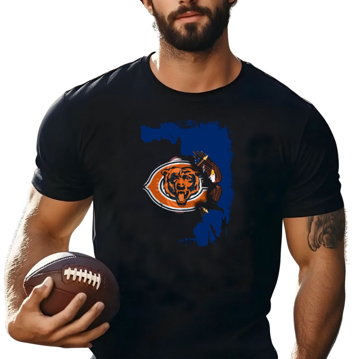 Chicago-Bears-Logo-Blended-With-American-Eagle-In-Utah-Outline-T-Shirt-1_t-shirt-1_2