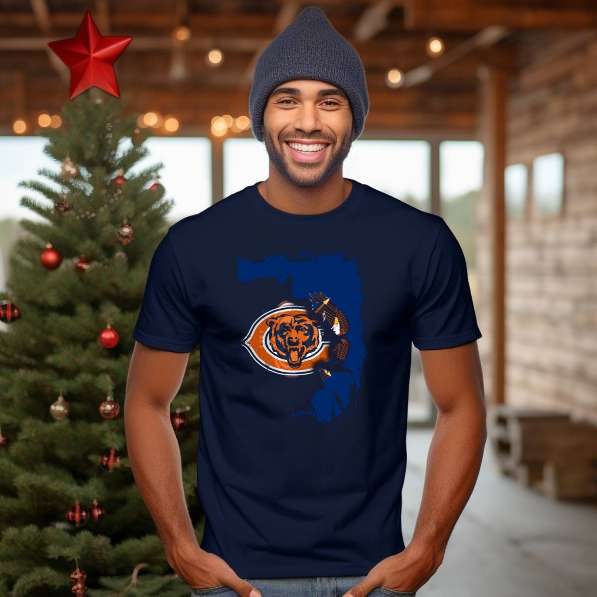 Chicago-Bears-Logo-Blended-With-American-Eagle-In-Utah-Outline-T-Shirt-1_t-shirt-3_4