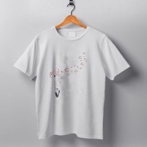 Chicago Bears Logo Dandelion Floral Pattern Black T Shirt