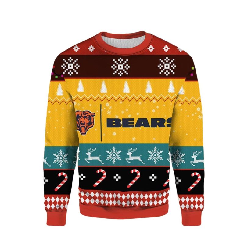 Chicago Bears Logo In My Heart Best Christmas Gifts Ugly Sweater 1