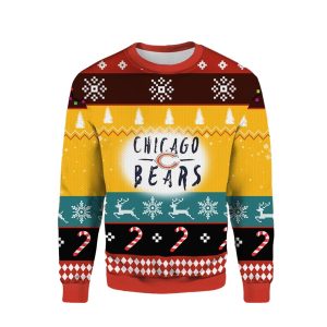 Chicago Bears Logo Lover Christmas With Lights Ugly Sweater