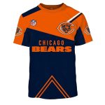 Chicago-Bears-Logo-Lover-Orange-And-Blue-Pattern-AOP-T-Shirt-1