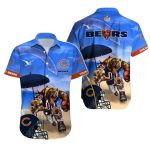 Chicago Bears Logo Mascot And Helmet Hawaiian Shirt
