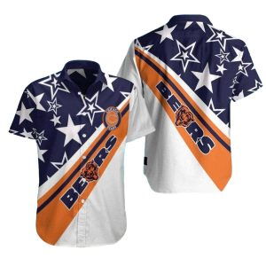 Chicago Bears Logo Stars And Stripes Hawaiian Shirt