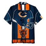 Chicago Bears Logo With Large Helmet Graphic Hawaiian Shirt