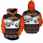 Chicago Bears Loho And Christmas Pattern AOP Hoodie
