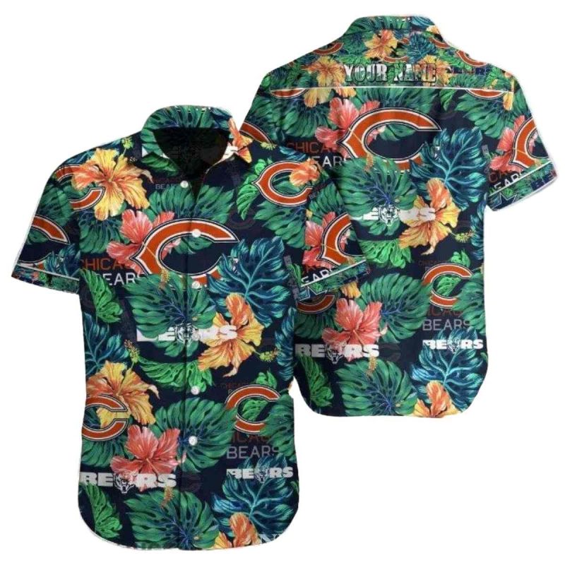 Chicago Bears Lush Greenery Floral Enthusiast Hawaiian Shirt 1