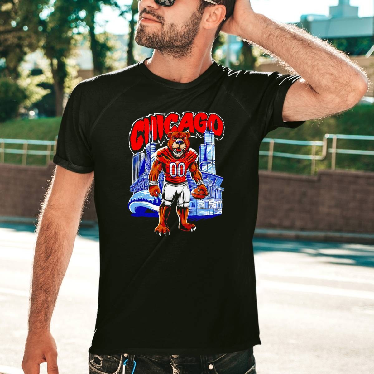 Chicago-Bears-Mascot-Cartoon-With-City-Skyline-T-Shirt-1_t-shirt-4_5