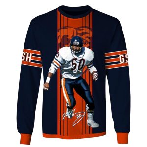 Chicago Bears Mike Singletary 50 Signature AOP Sweatshirt