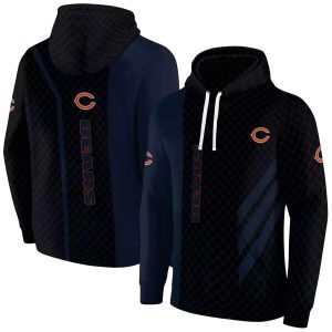Chicago Bears Monogram Pattern Blue AOP Hoodie