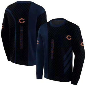 Chicago Bears Monogram Pattern Blue AOP Sweatshirt