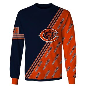 Chicago Bears Multi Logo Blue And Orange AOP Sweatshirt