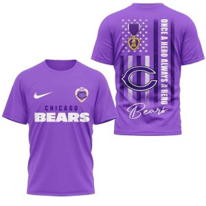 Chicago Bears National Purple Heart Day AOP T Shirt