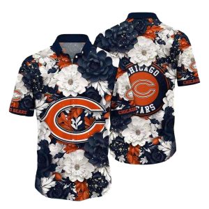 Chicago Bears Nautical Floral Hawaiian Shirt