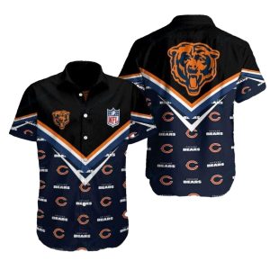 Chicago Bears Nautical Navigator Black And Blue Hawaiian Shirt