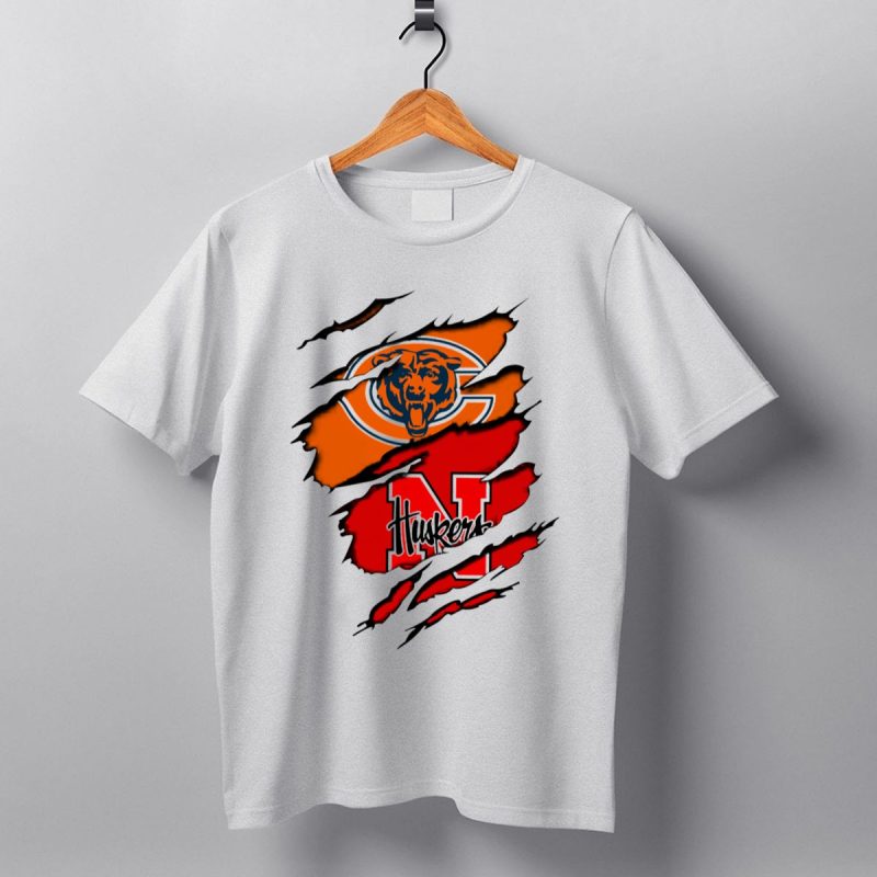 Chicago-Bears-Nebraska-Huskers-Claw-Marks-T-Shirt-1_T-Shirt-1 Chicago Bears Nebraska Huskers Claw Marks T Shirt 1 T Shirt 1