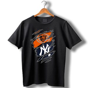 Chicago Bears New York Yankees Crossover T Shirt